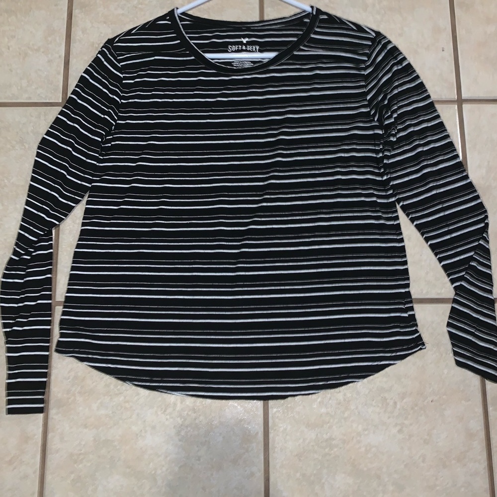 Striped long sleeve.